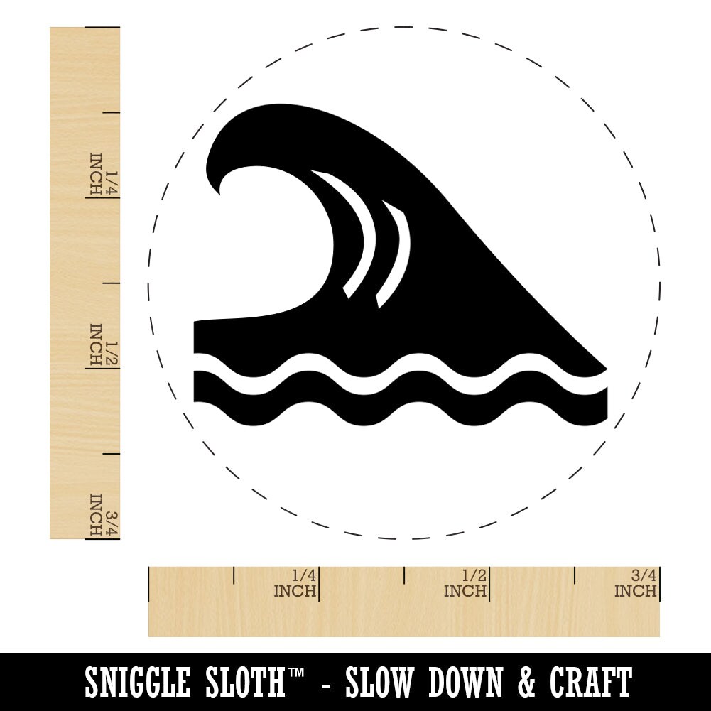 Ocean Surf Wave Beach Rubber Stamp for Stamping Crafting Planners