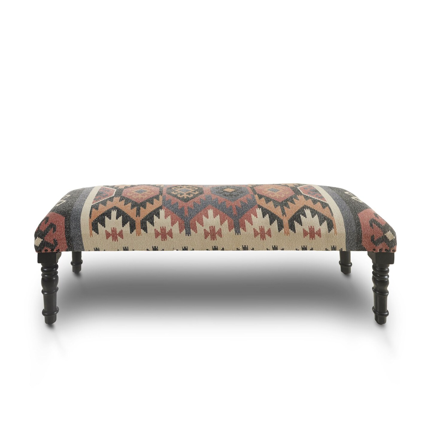 Laddha Home Designs 47&#x22; Multicolored Southwestern Style Rectangular Bench