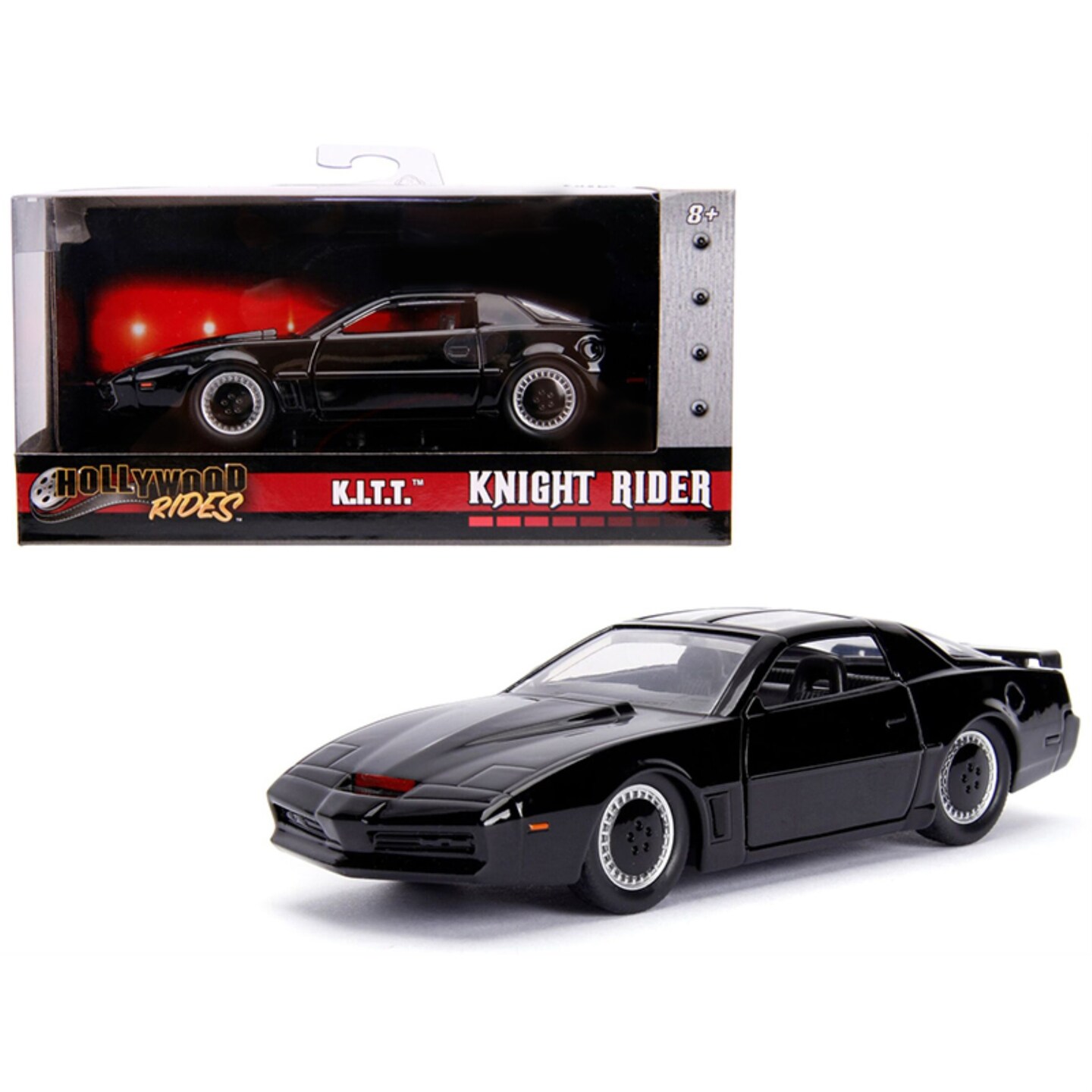 1982 Pontiac Firebird Trans Am Black K.I.T.T. &#x22;Knight Rider&#x22; (1982) TV Series &#x22;Hollywood Rides&#x22; Series 1/32 Diecast Model Car by Jada