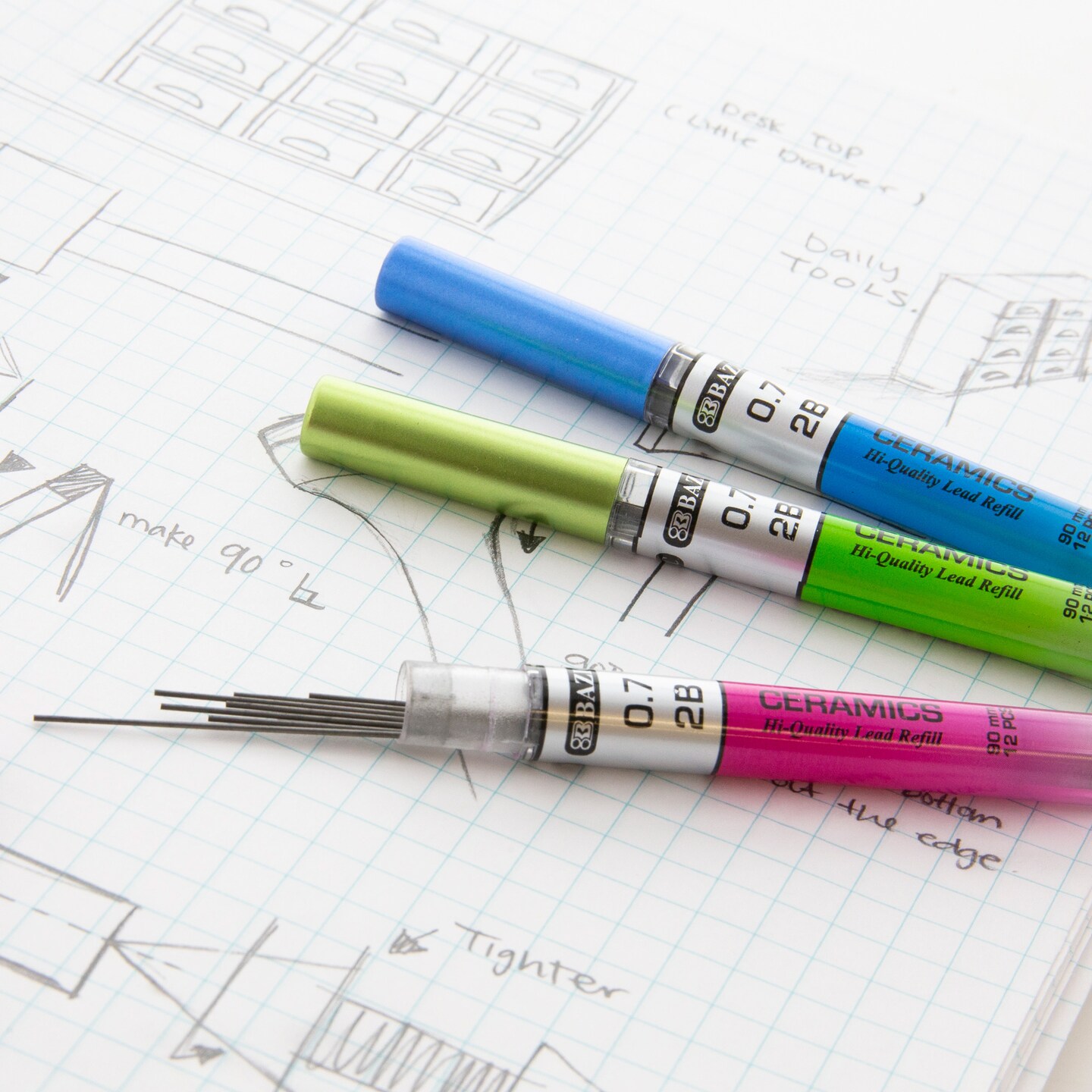 BAZIC Mechanical Pencil Lead Ceramics High-Quality 0.7 mm (3/Pack)