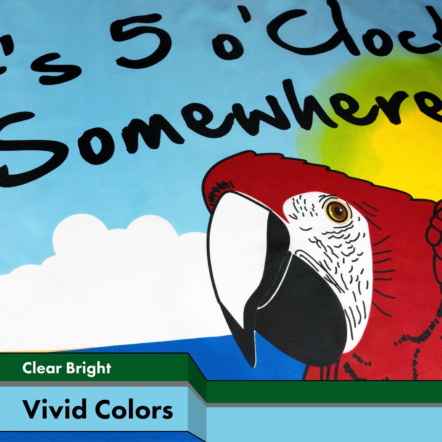 G128 - It&#x27;s 5 O&#x27;Clock Somewhere Flag 3x5 FT Printed Brass Grommets 150D Polyester Indoor/Outdoor - Novelty Flag, Much Thicker More Durable Than 100D 75D Polyester
