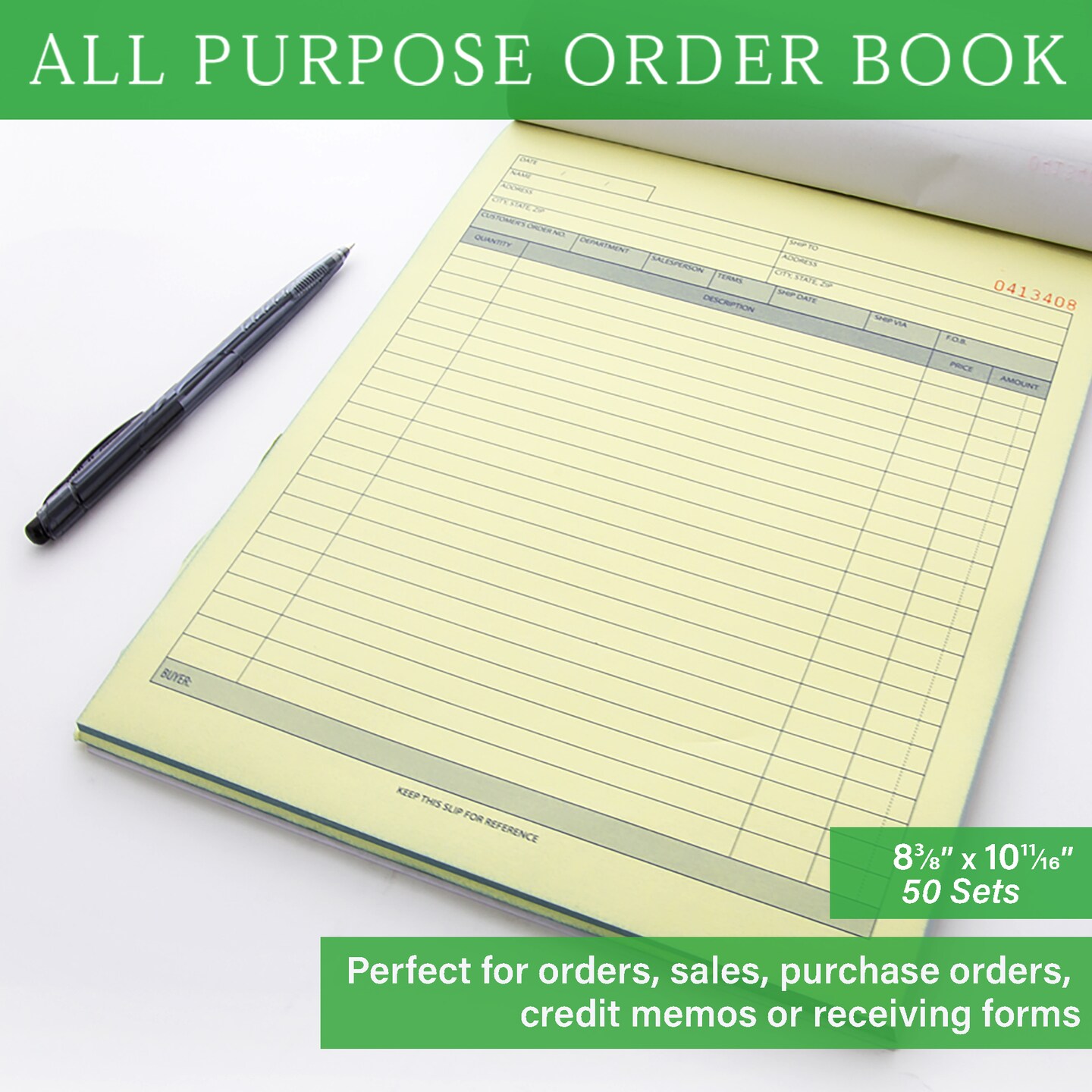 BAZIC All Purpose Order Book 2-Part Carbonless (50 Sets)