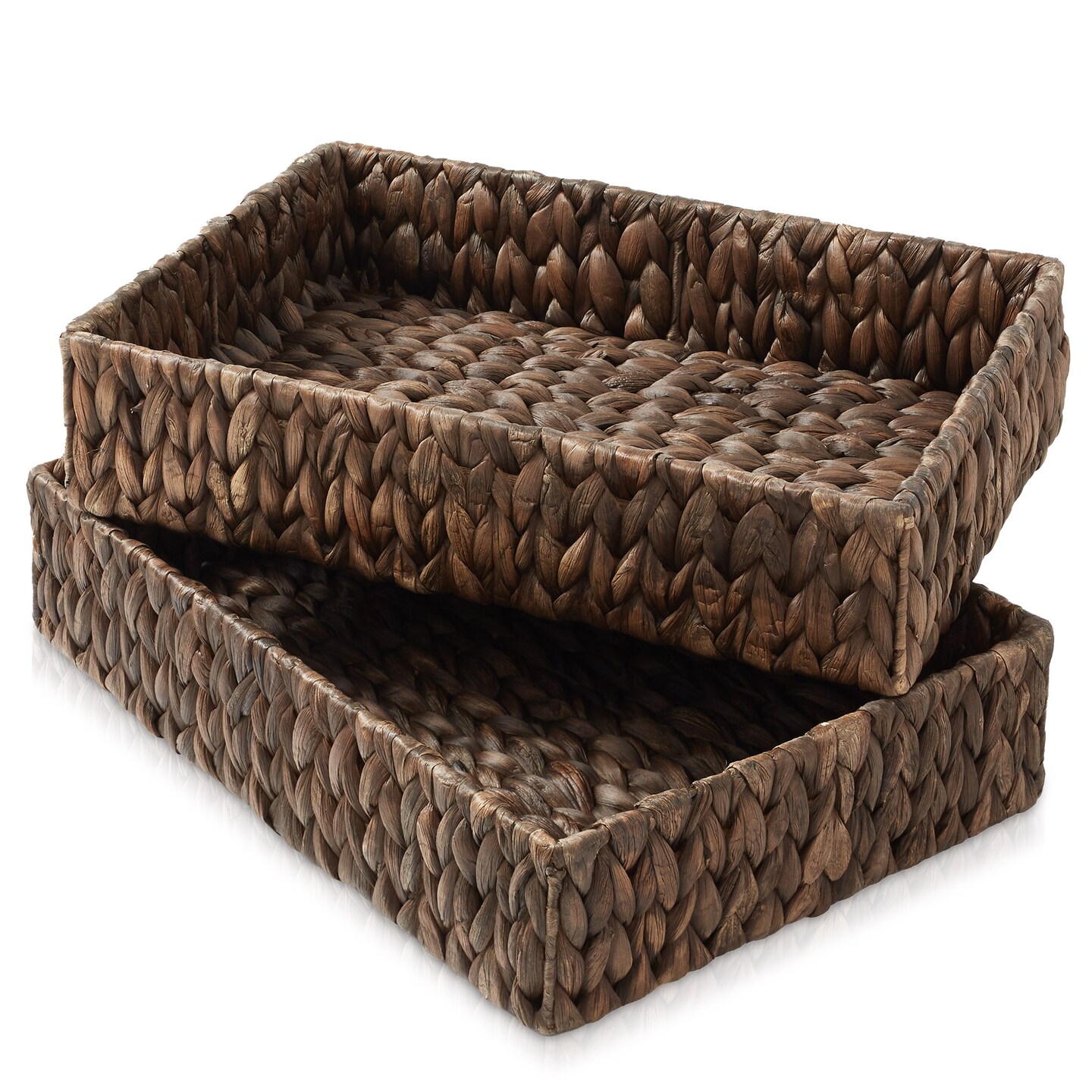 Casafield Set of 2 Bathroom Storage Baskets, Seagrass - Water Hyacinth ...