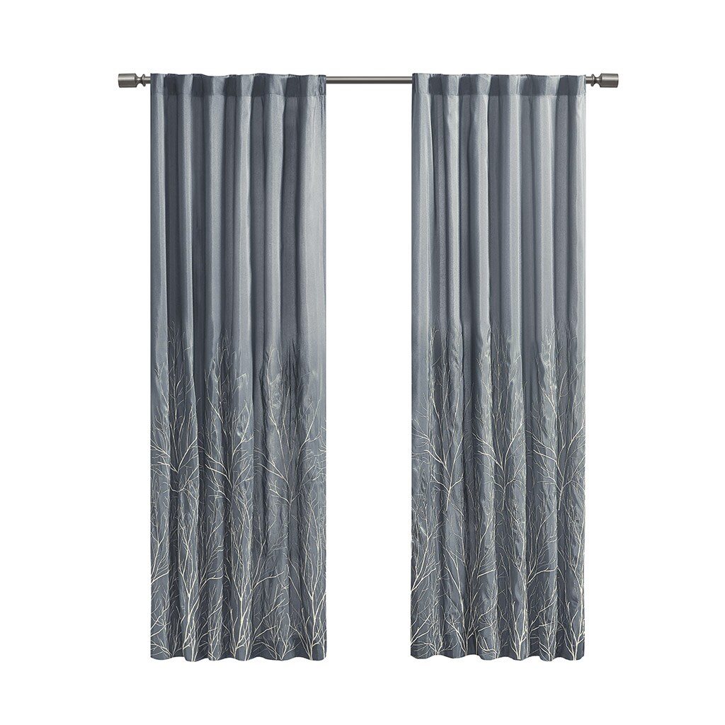 Gracie Mills Saffron Embroidered Faux Silk Curtain Panel - Grace-37
