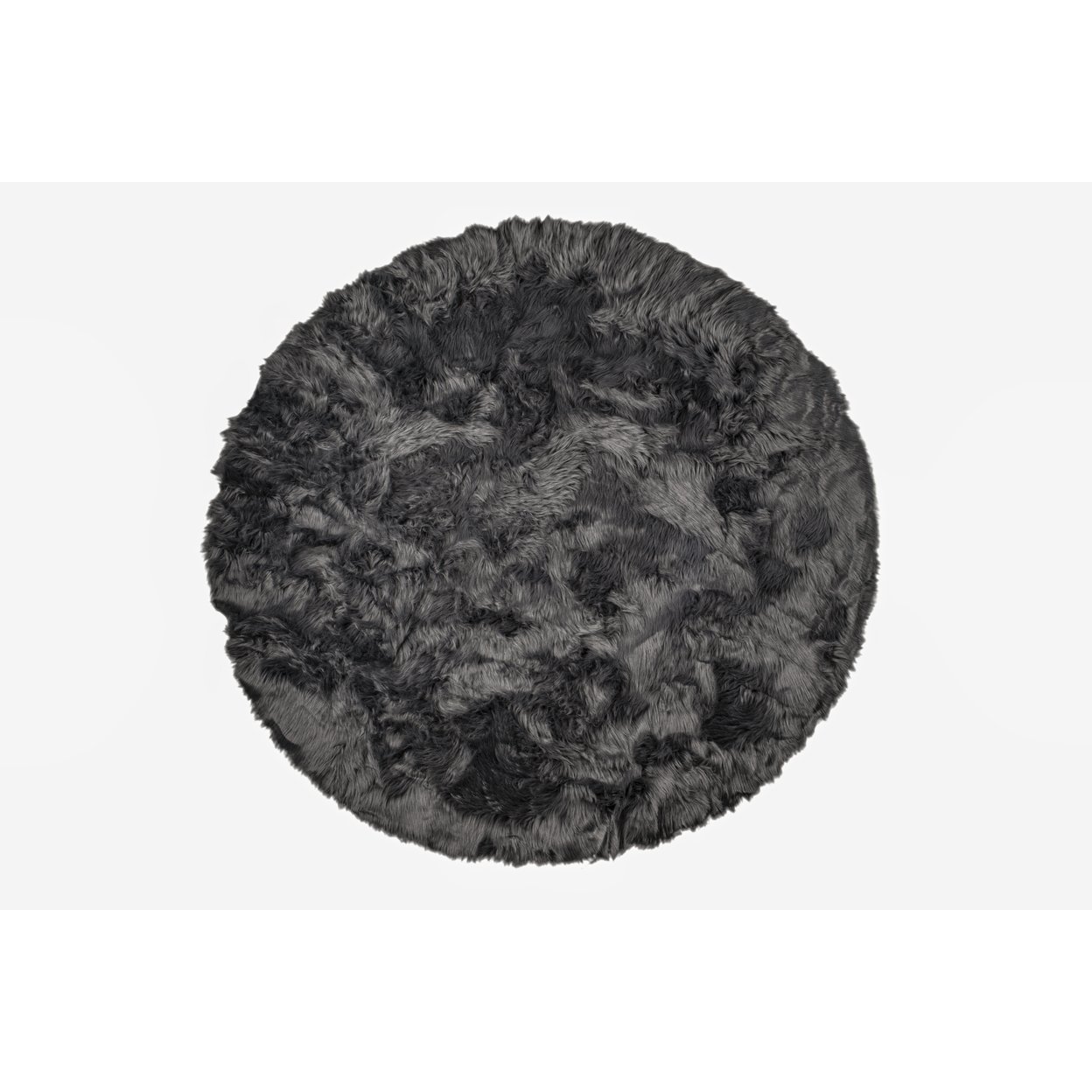Luxe Faux Sheepskin Circular Rug 6Ft Soft Natural Color 1-Piece