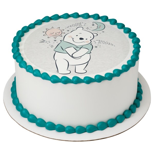 Disney Baby Winnie the Pooh Edible Cake Topper Image - 7.5&#x22; Round