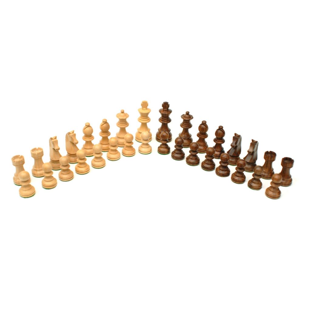 French Staunton Chess Set &#x2013; Weighted Pieces &#x26; Walnut Wood Board 18 in.