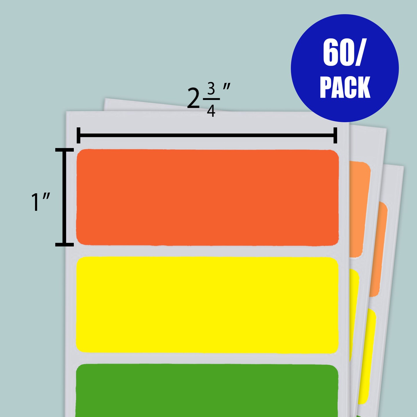BAZIC Fluorescent Multipurpose Label 2 3/4&#x22; X 1&#x22; (60/Pack)