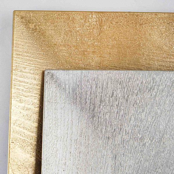 24 PCS 12&#x22; Gold Square Charger Plates