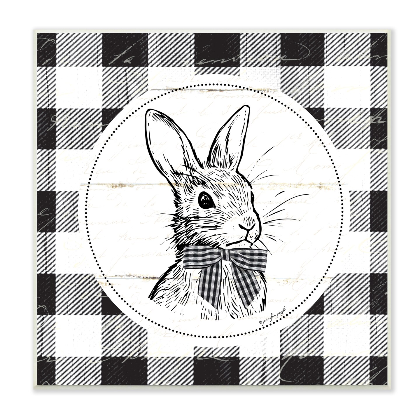 Stupell Industries Detailed Easter Bunny Drawing Wall Plaque Art