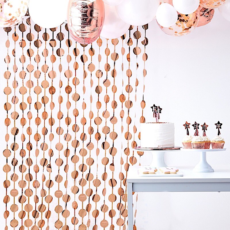 Metallic Round 3x6.5 feet Foil Tassels Fringe Backdrop CURTAINS