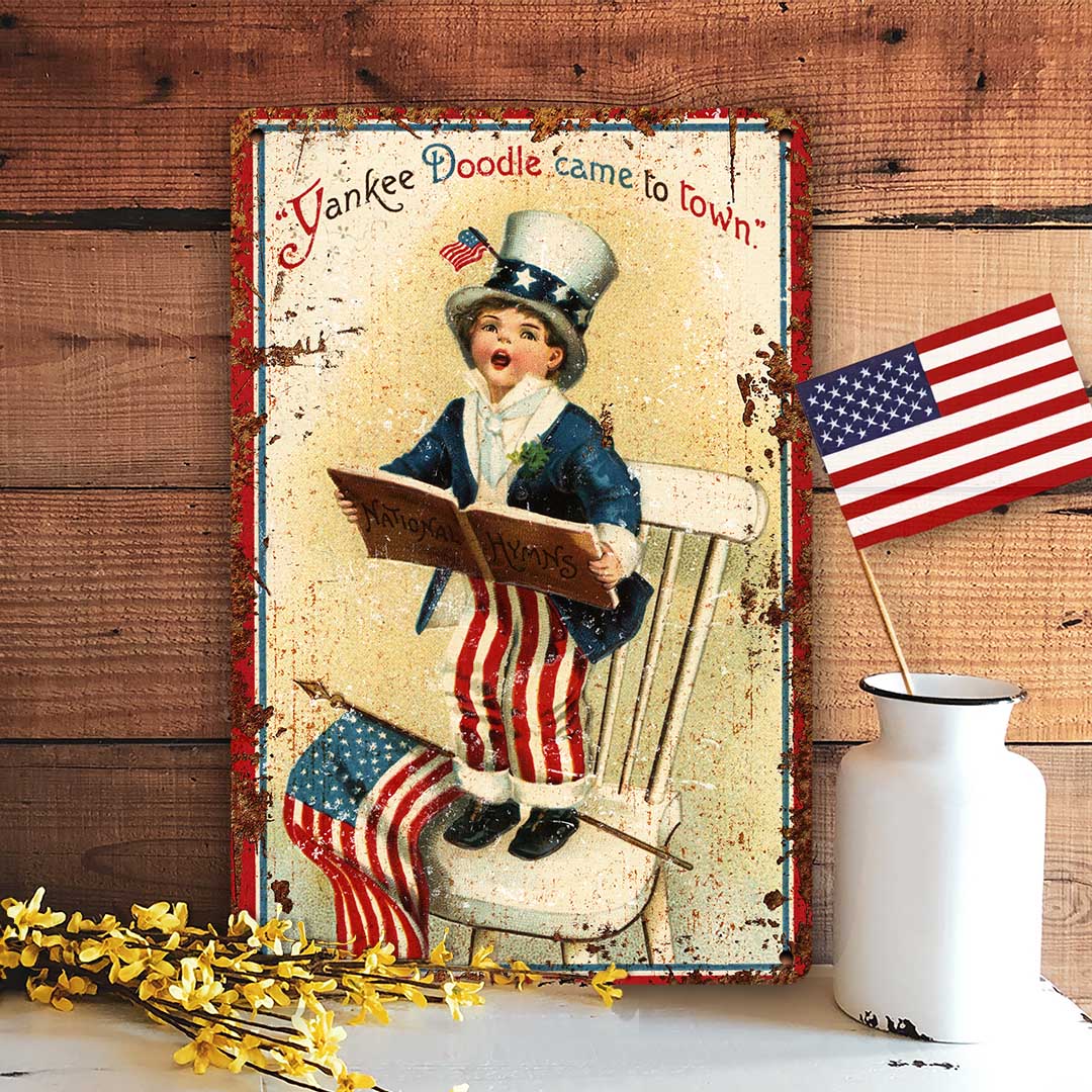 July 4th Decor Printed Metal Sign Vintage Independence Day