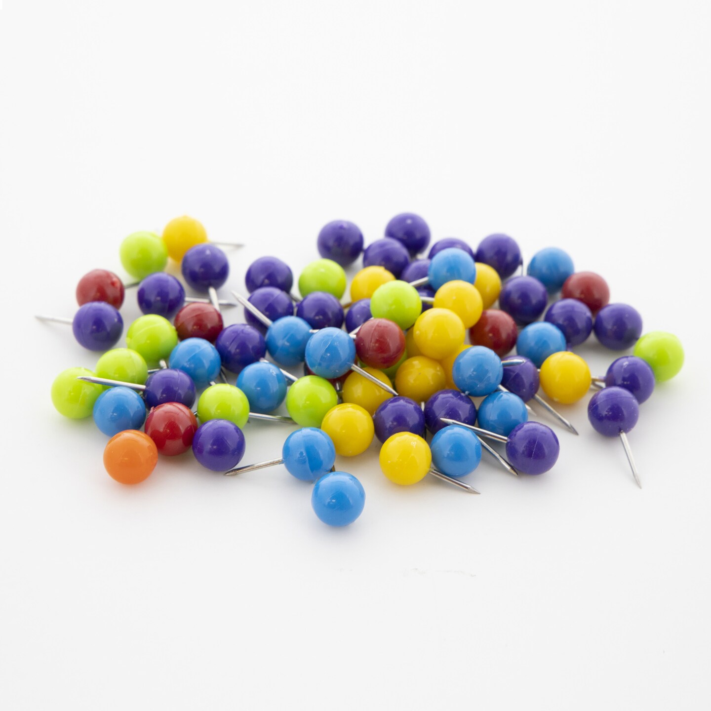 BAZIC Push Pins Round Assorted Color (80/Pack)