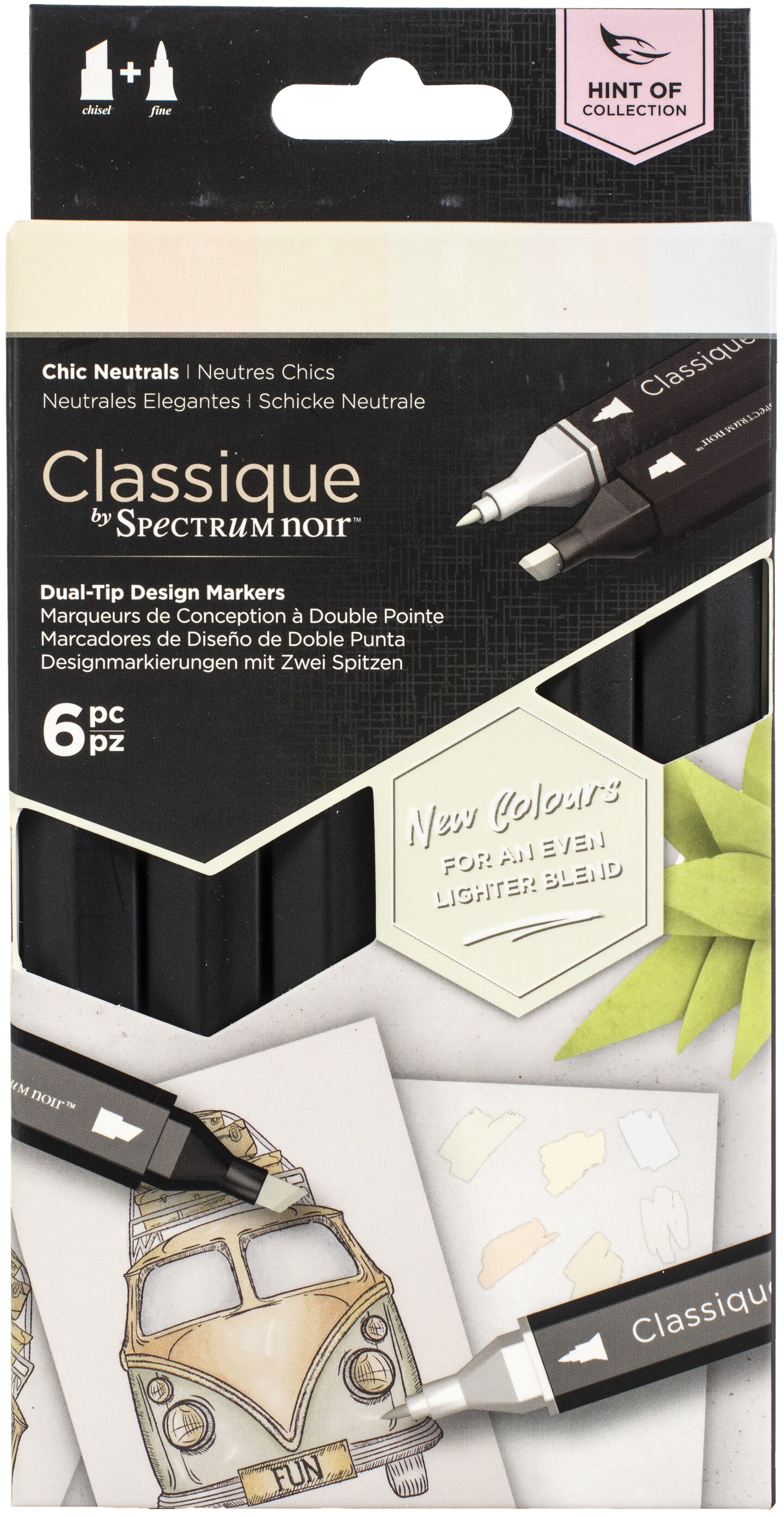 Spectrum Noir Classique Alcohol Markers 6/Pkg-Chic Neutrals
