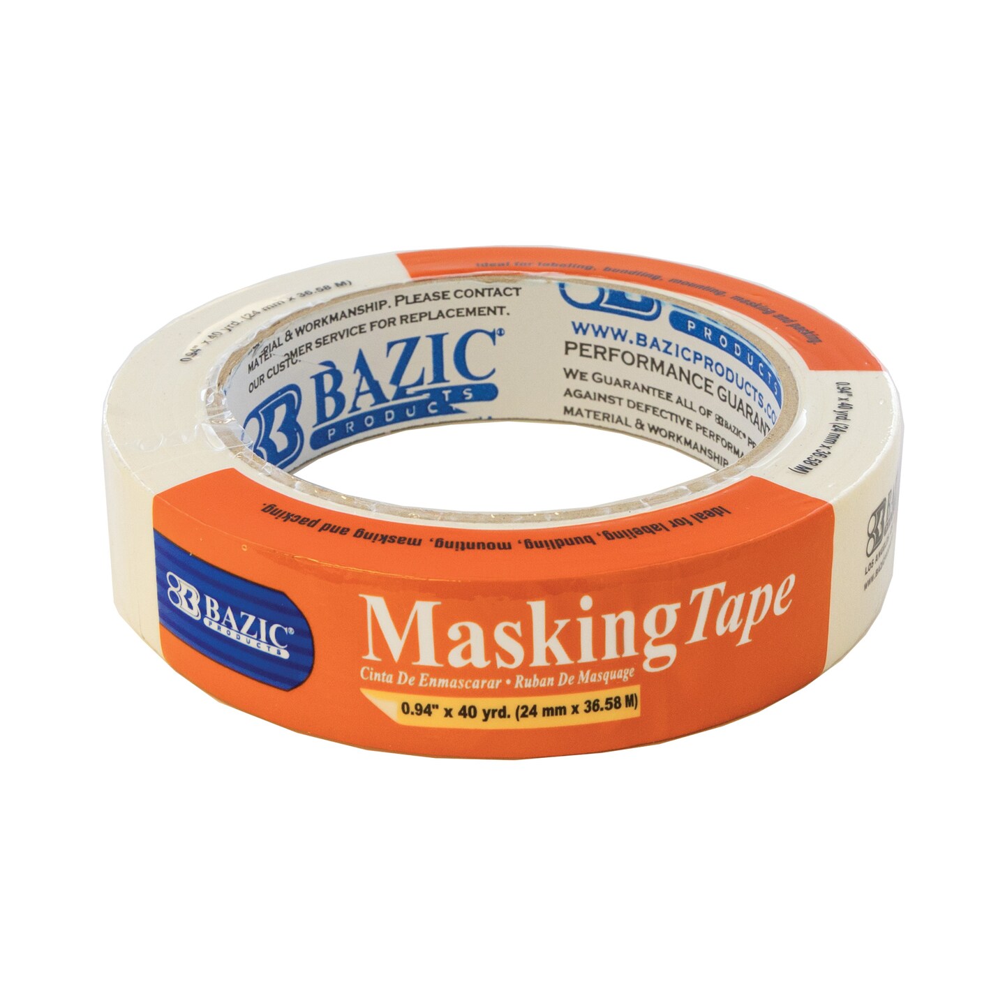 BAZIC 0.94&#x22; X 1440&#x22; (40 Yards) General Purpose Masking Tape