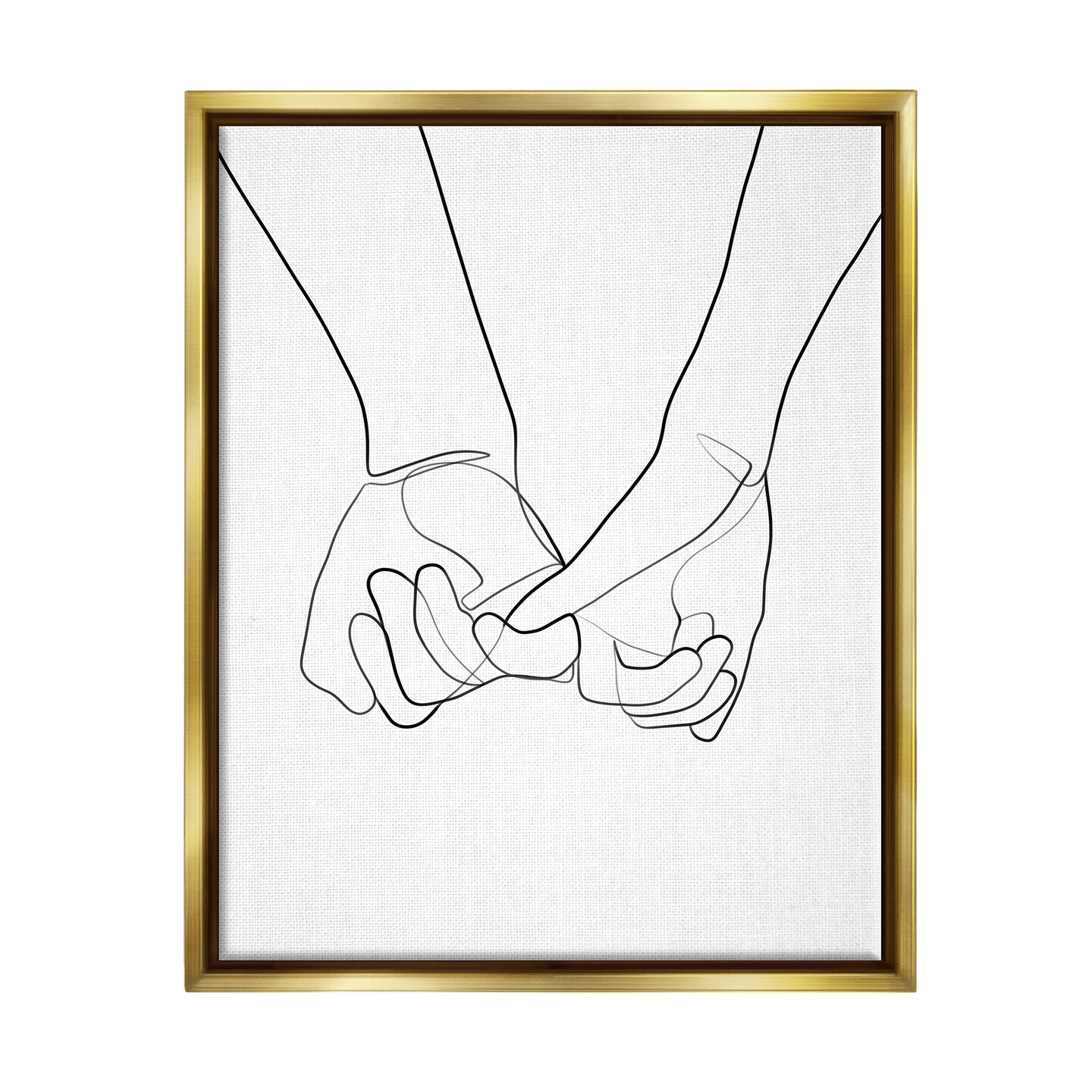 Stupell Industries Couple Holding Hands Abstract Black Framed Floater Canvas Wall Art