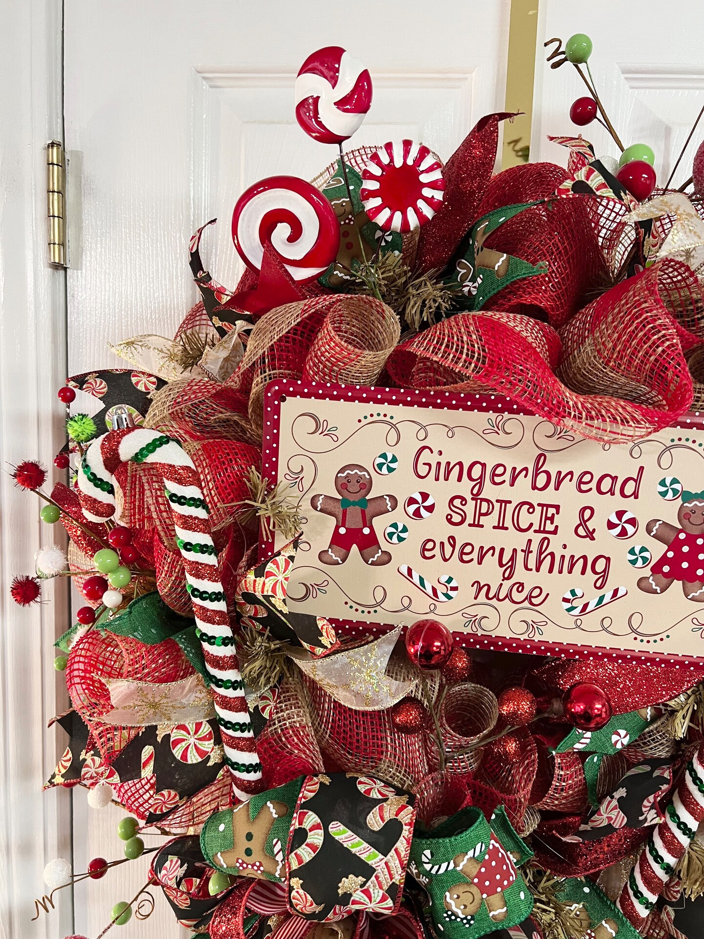 Gingerbread Wreath Door Wreath Christmas Wreath | MakerPlace by