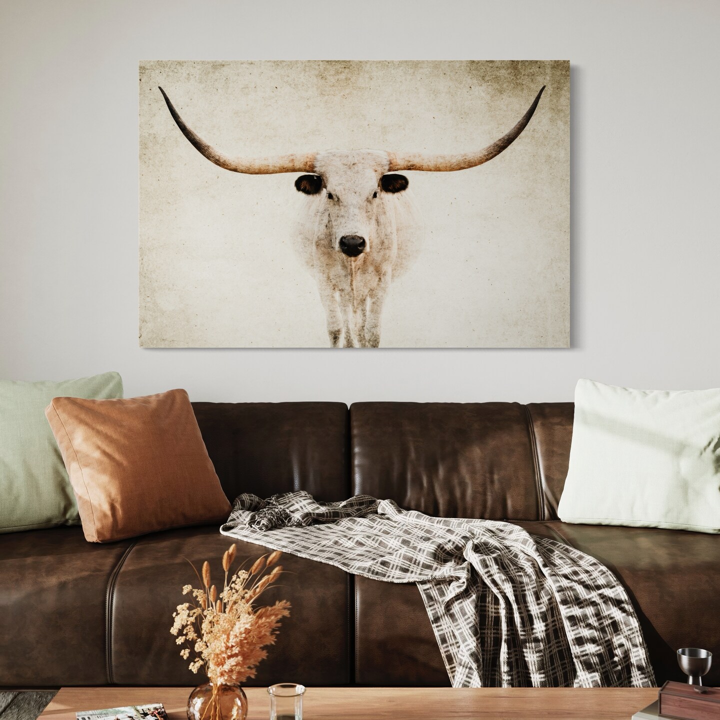 Longhorn wall art, cow photo canvas, Texas longhorn canvas, cow canvas ...