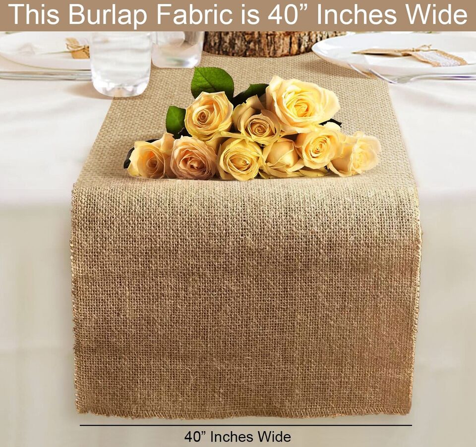 40&#x22; Wide Burlap Fabric Natural Multipurpose Fabric