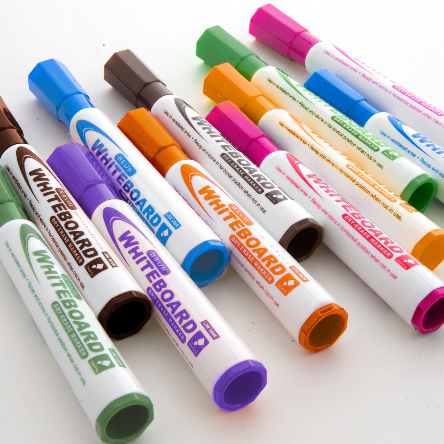 BAZIC Chisel Tip Bright Color Dry-Erase Markers (6/Pack)