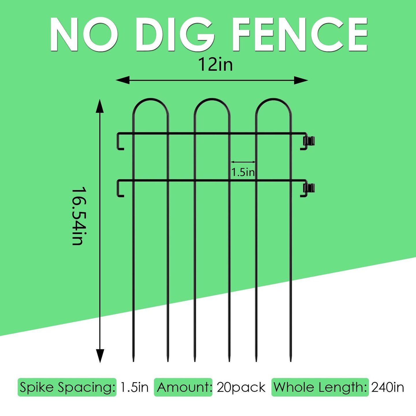 Decorative Garden Rustproof Metal Fence, No Dig Fence