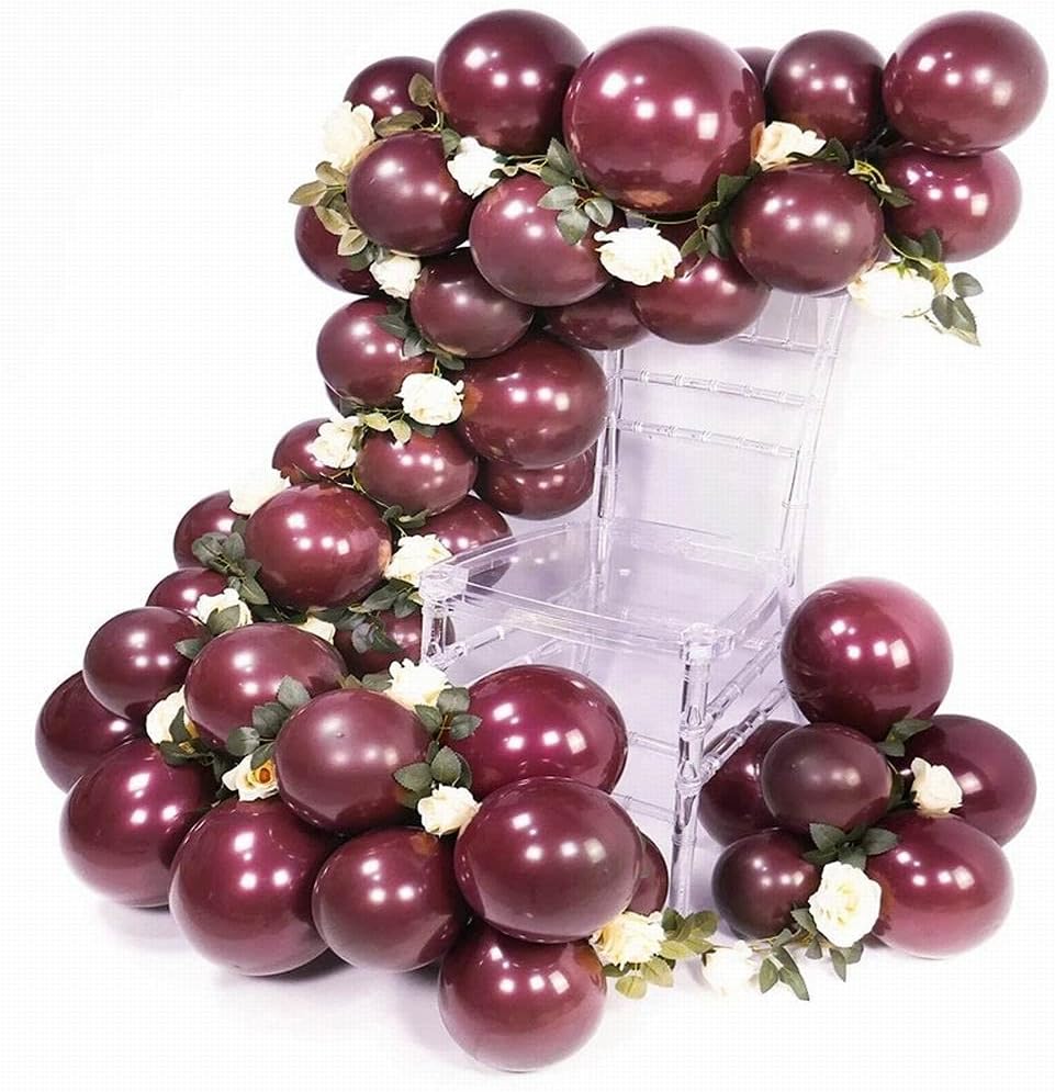 118pcs Burgundy Gold Balloon Arch Garland Kit Wine Red Metallic Gold Dot Confetti Balloons for Valentines Day Birthday Wedding Graduation Decorations Baby Shower Bridal Shower Globos