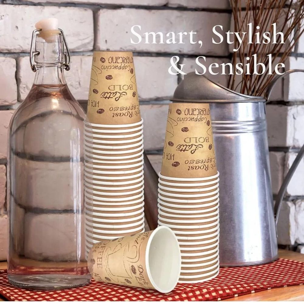12 oz Disposable Paper Coffee Cups with Plastic Dome Lids BPA-Free