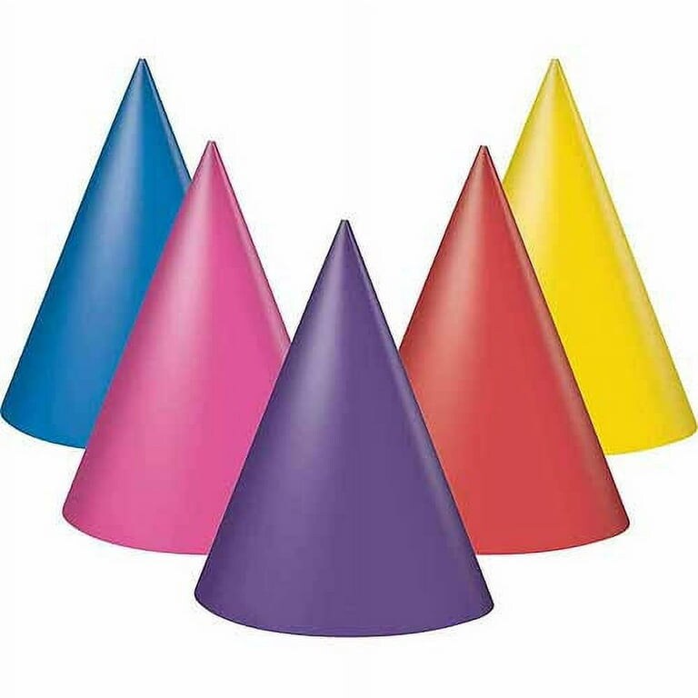 Party Hats Assorted Colors, 8ct