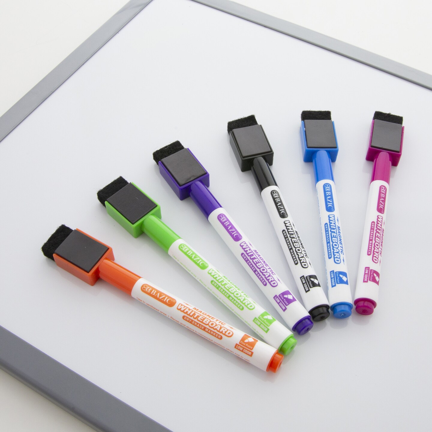 BAZIC Magnetic Bright Color Dry-Erase Markers (6/Pack)