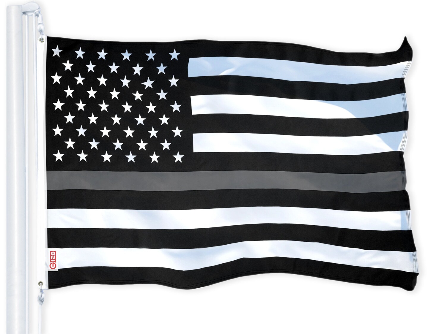 G128 - Thin Gray Line American Flag 150D Polyester 3x5 FT Printed Flag - Honoring Men Women Correctional Officers Brass Grommets Indoor/Outdoor - Much Thicker More Durable Than 100D 75D Polyester