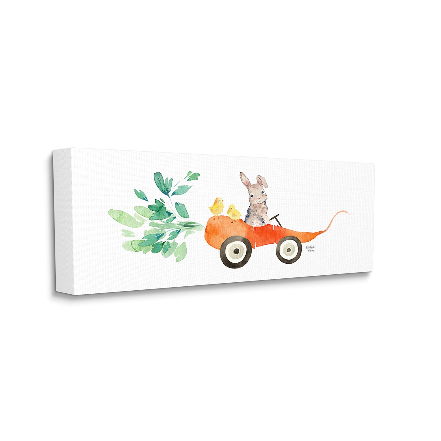 Stupell Industries Spring Rabbit Carrot Wagon Canvas Wall Art