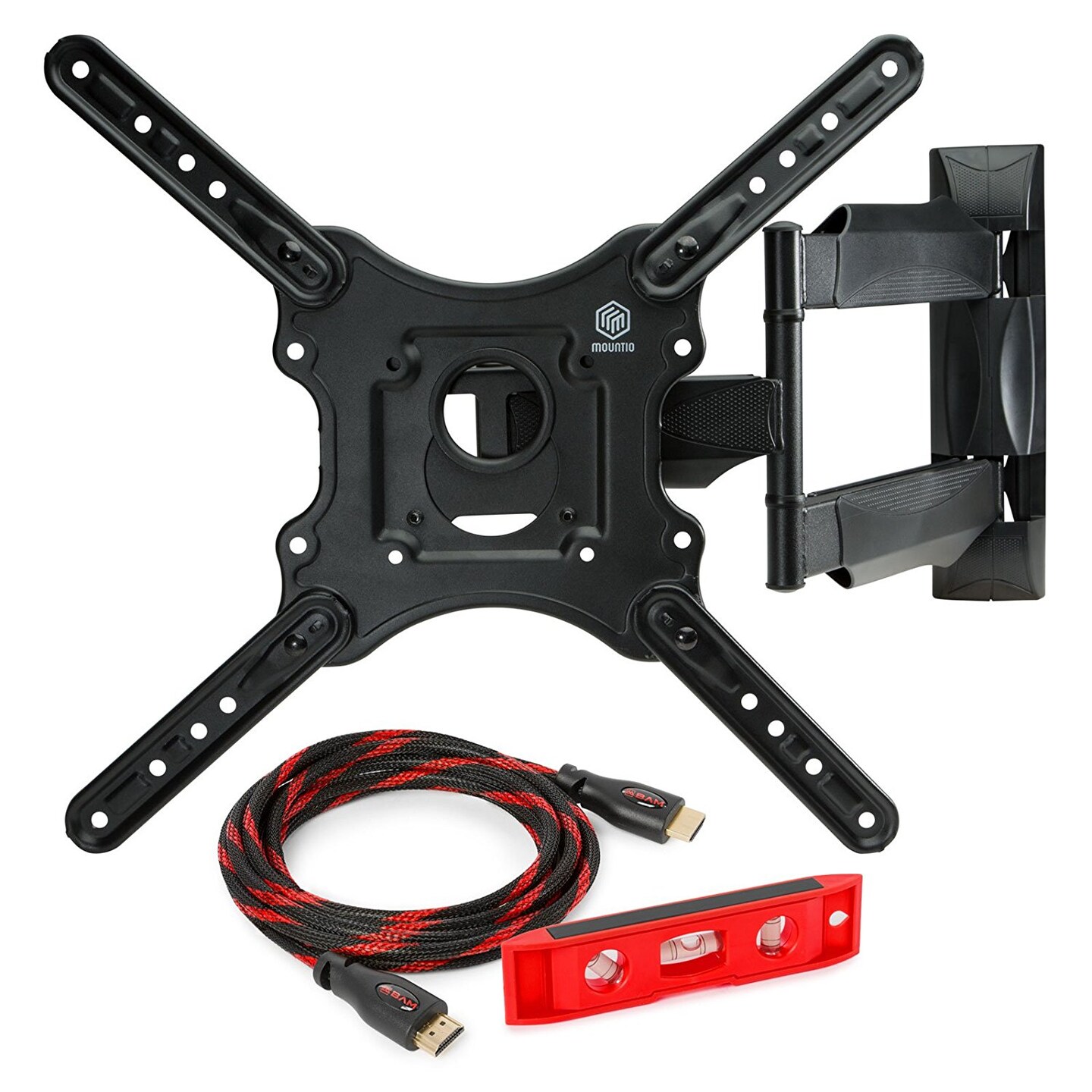 Mountio MX1 Full Motion Articulating TV Wall Mount Bracket for 32&#x22;-52&#x22; LED LCD Plasma Flat Screen Monitor up to 60 lbs and VESA 400x400mm