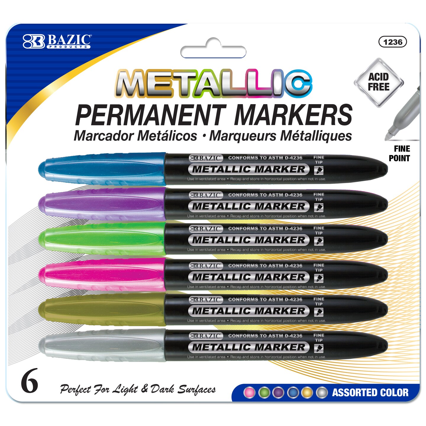 BAZIC 6 Metallic Markers