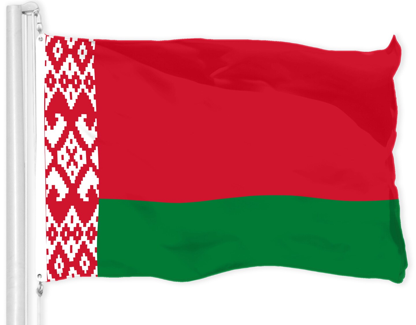G128 Combo Pack: American USA Flag 3x5 Ft &#x26; Belarus Belarusian Flag 3x5 Ft | Both LiteWeave Pro Series Printed 150D Polyester, Brass Grommets