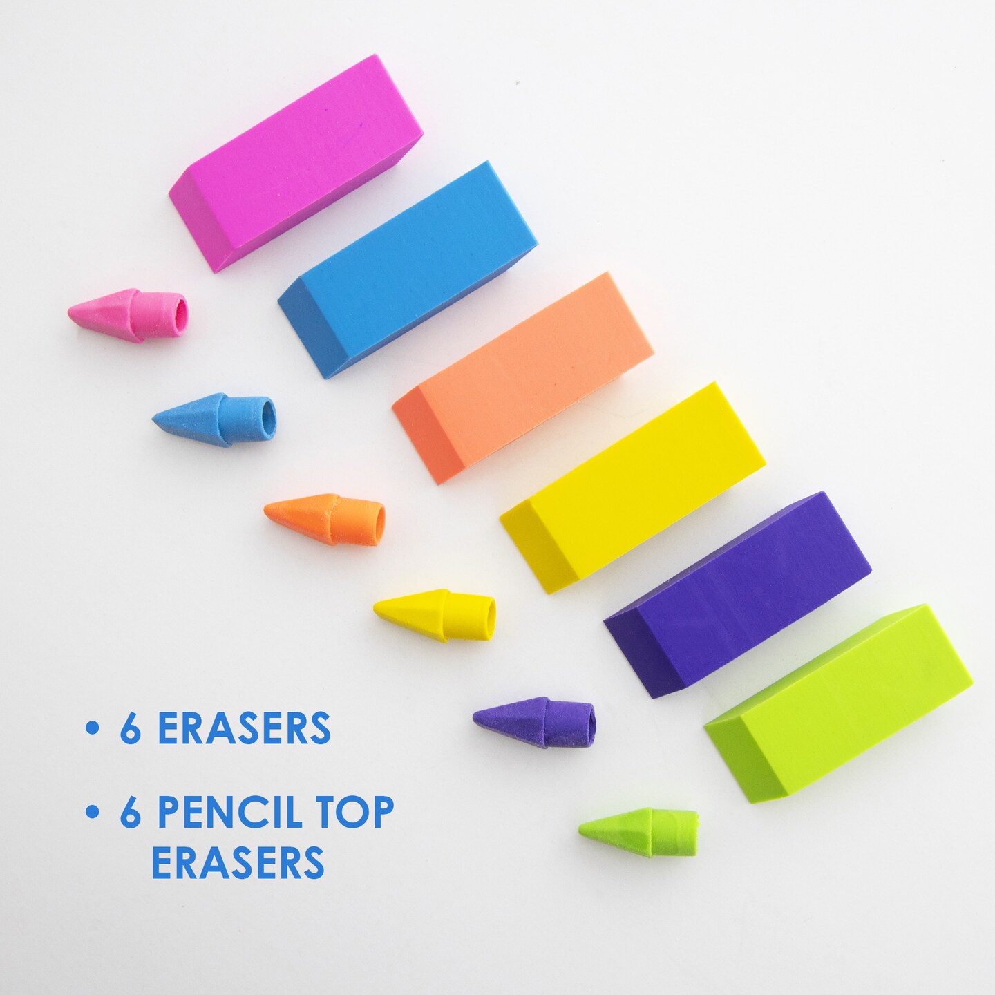 BAZIC Neon Eraser Sets (12/Pack)