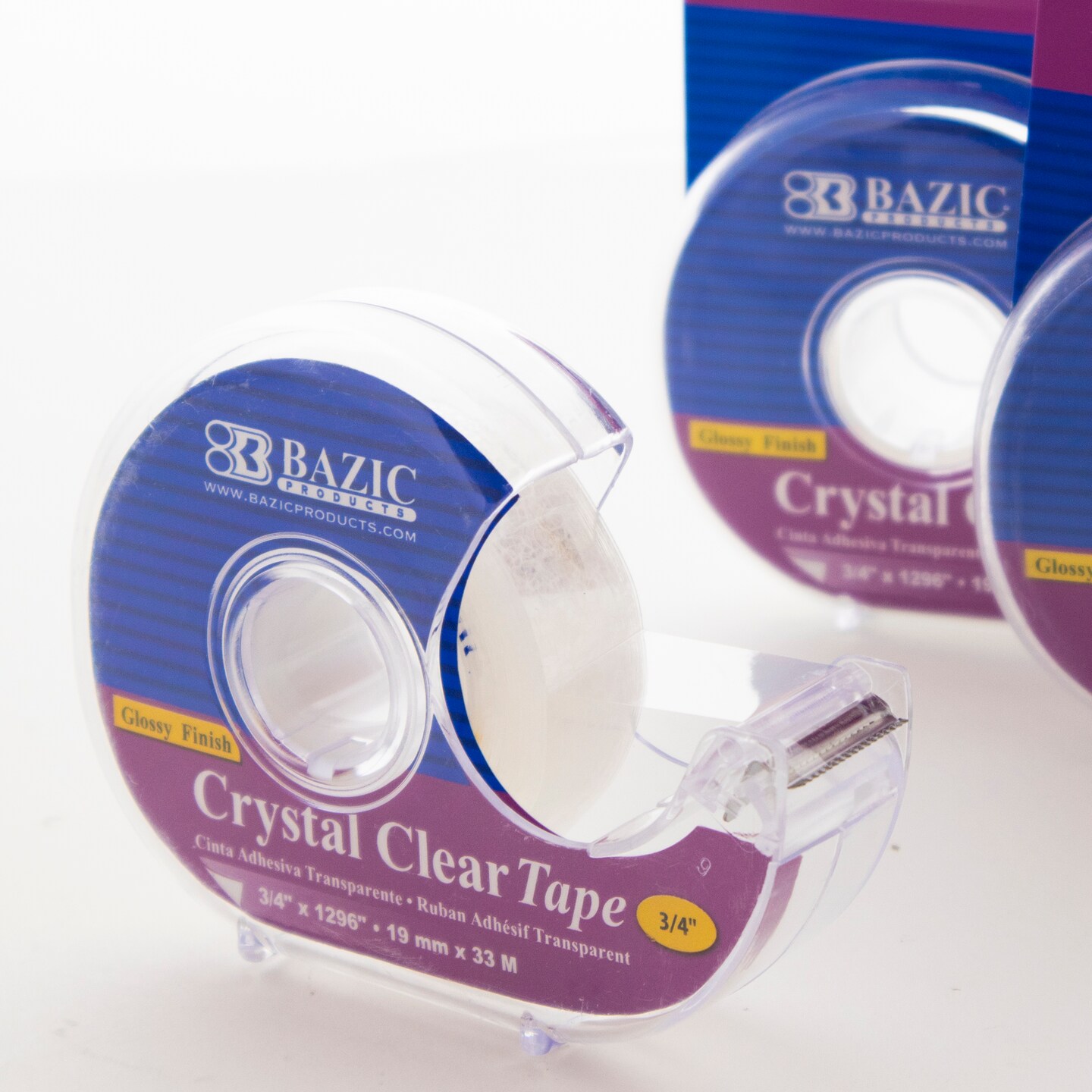 BAZIC Crystal Clear Tape w/ Dispenser 3/4&#x22; X 1296&#x22;