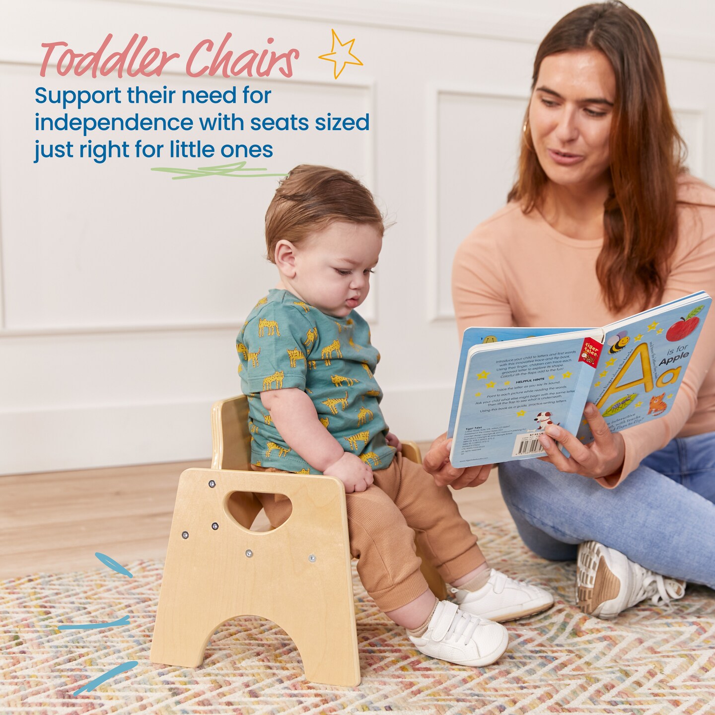 Stackable Wooden Toddler Chair, 6in, Kids Furniture, 2-Pack