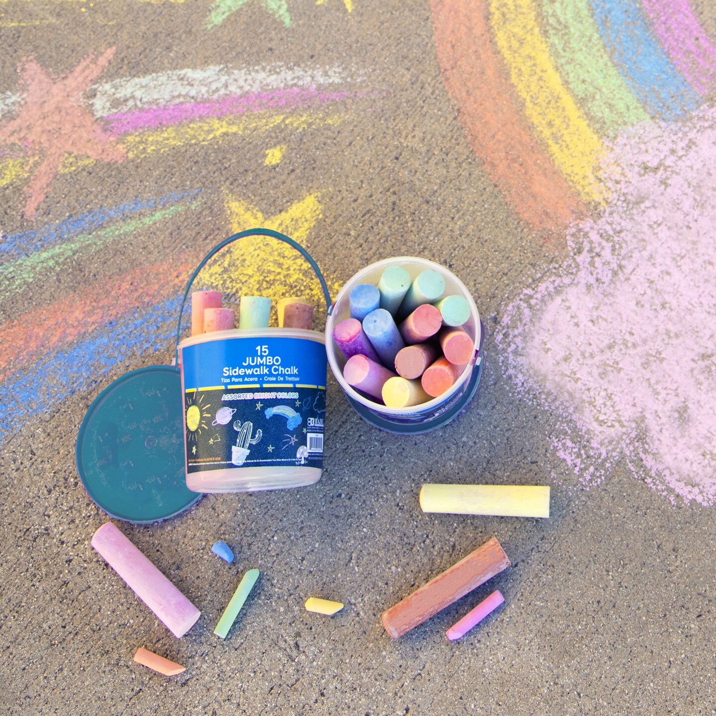 BAZIC Jumbo Color Chalk (15/Bucket)