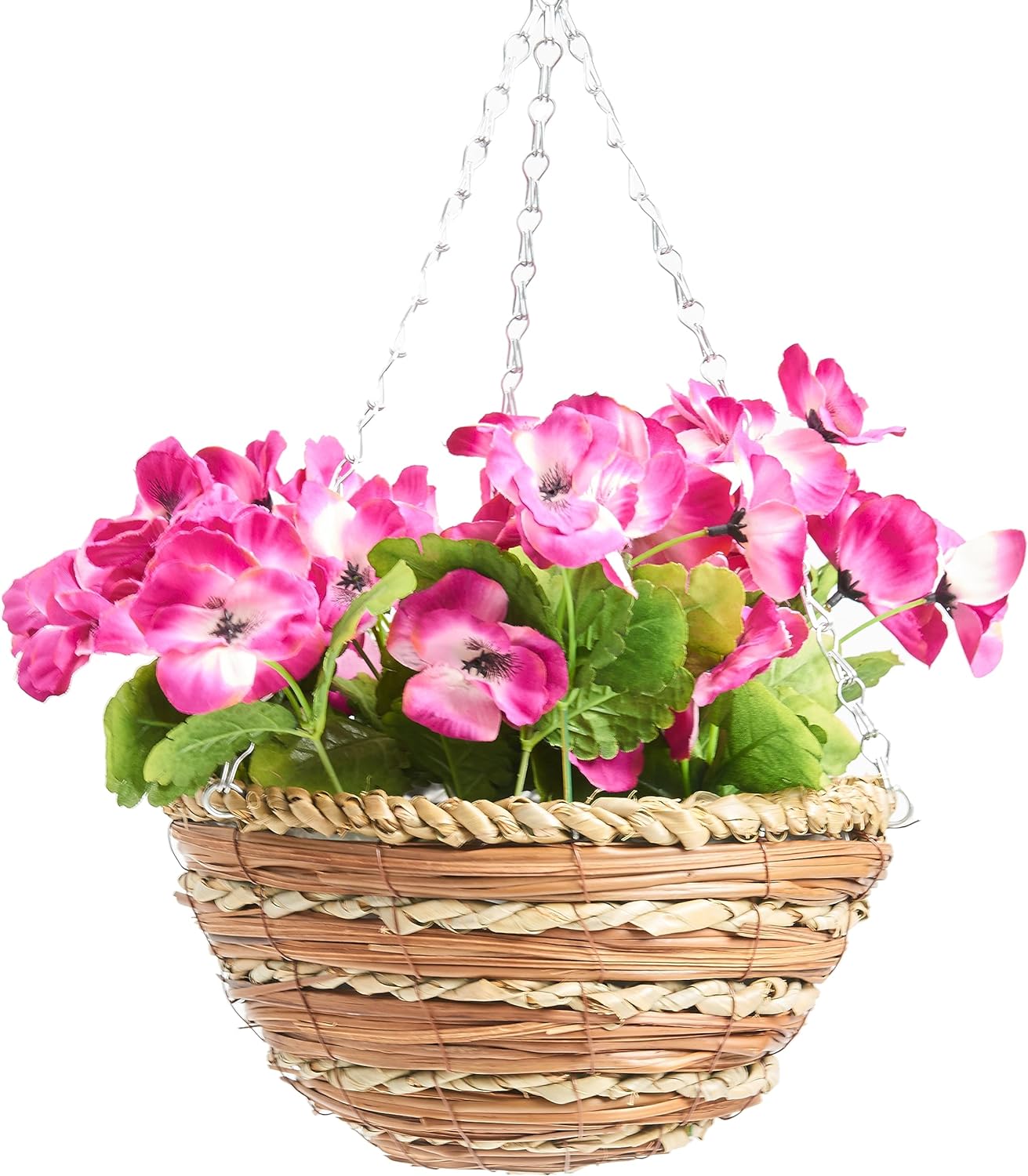 Realistic Artificial Flower Hanging Basket: Perfect for Indoor or Outdoor Decor