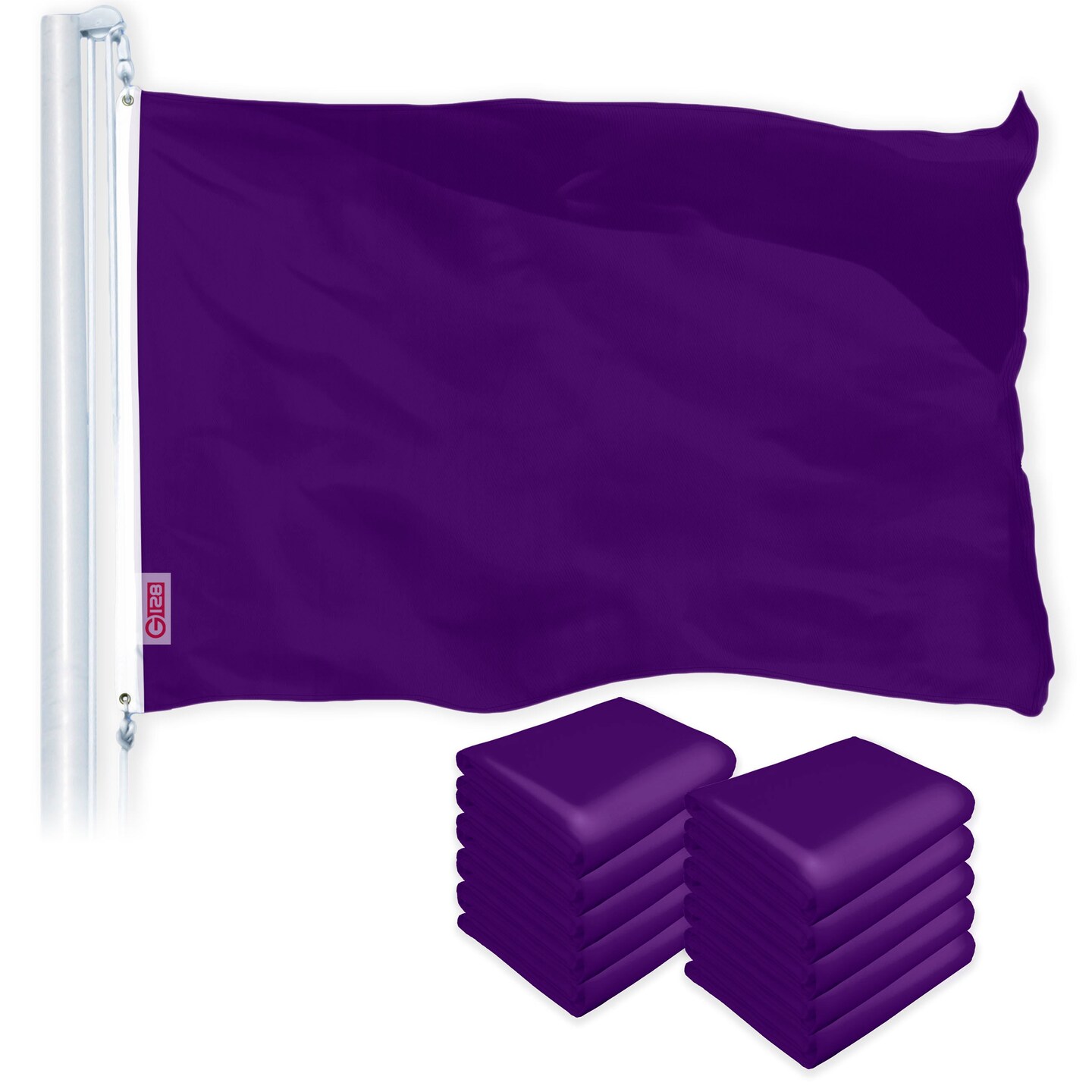 G128 10 Pack Solid Purple Color Flag 4x6 Ft LiteWeave Pro Series