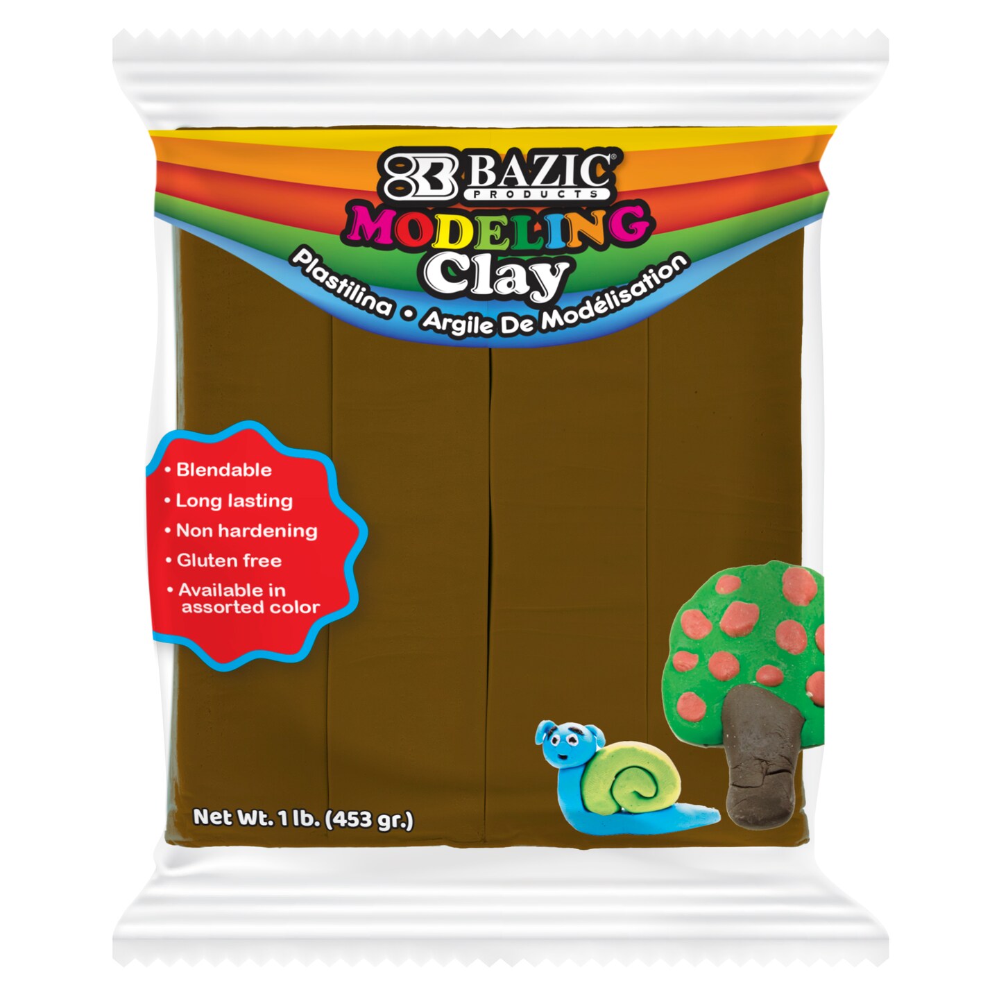 BAZIC Modeling Clay 1 lb Brown