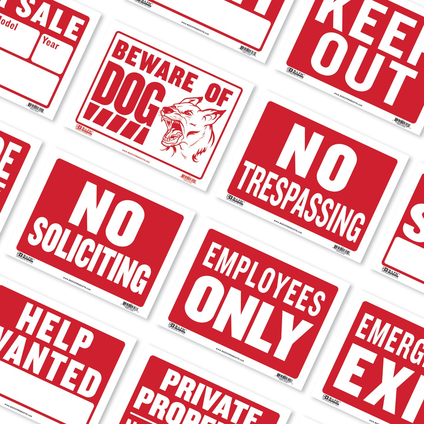 BAZIC 9&#x22; x 12&#x22; Security Notice Sign