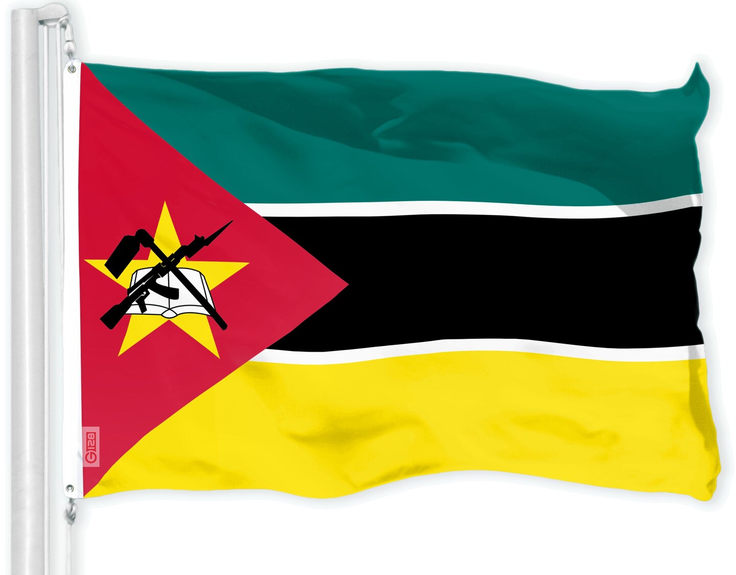 G128 Combo Pack: American USA Flag 3x5 Ft &#x26; Mozambique Mozambican Flag | Both LiteWeave Pro Series Printed 150D Polyester, Brass Grommets