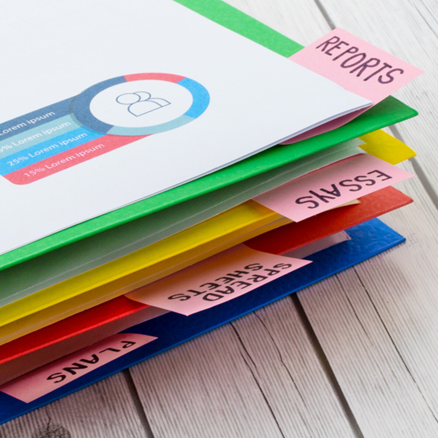 BAZIC 8-Pockets Portfolios Folder w/ View Cover