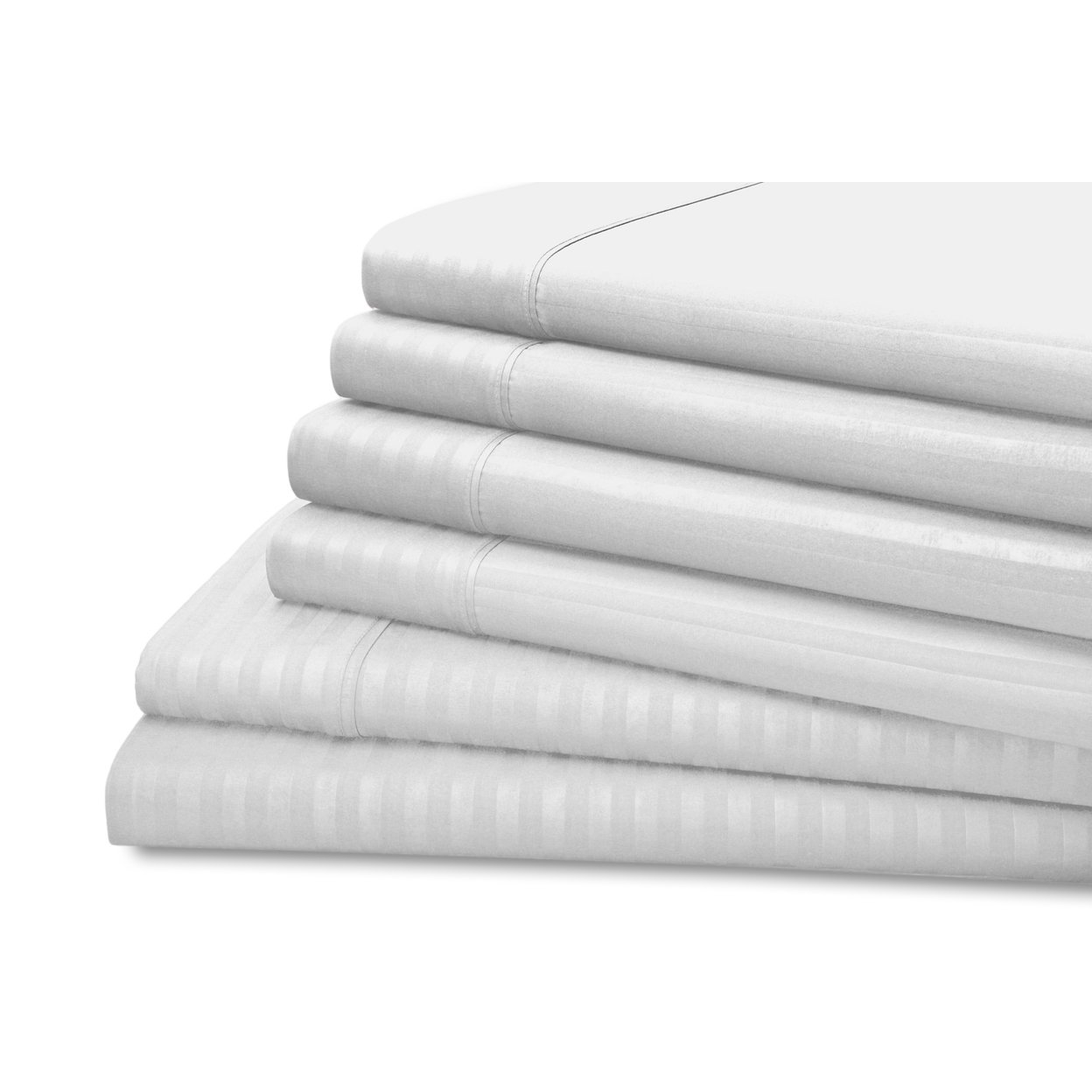 Hotel York Dobby Stripe 6-Piece Microfiber Sheet Set In Multiple Sizes/Colors