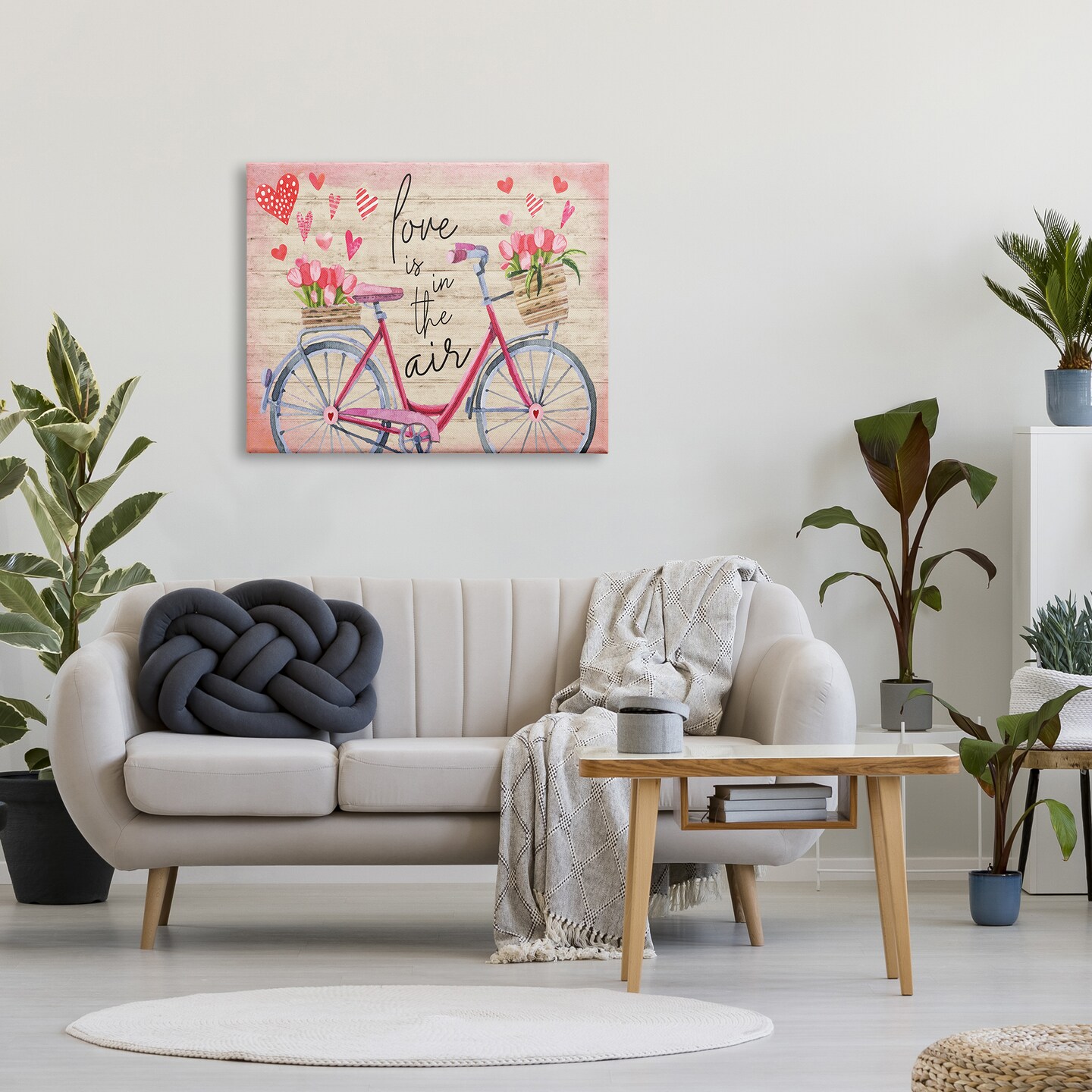 Stupell Industries Love In The Air Tulip Bike Basket Canvas Wall Art