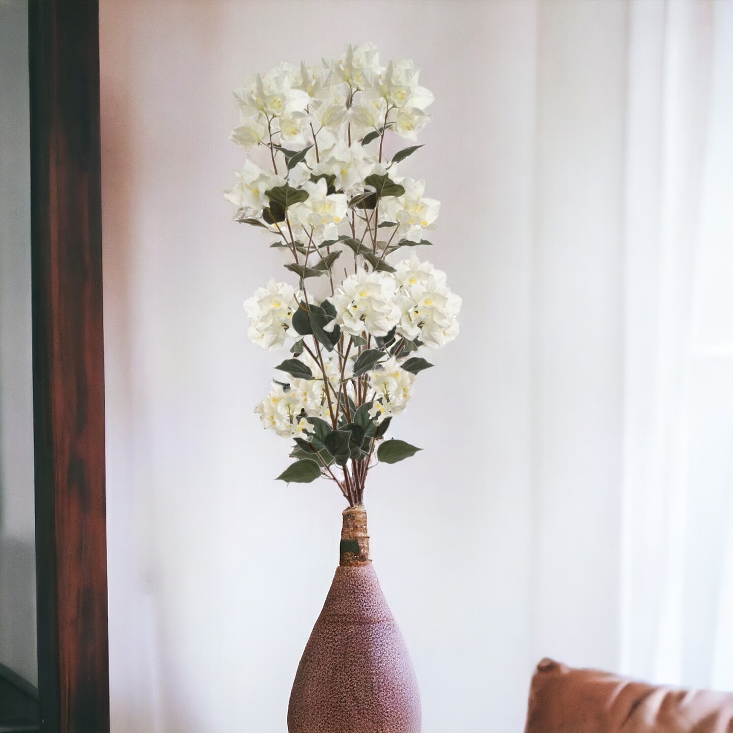 White Bougainvillea Spray with Silk Flowers &#x26; Foliage by Floral Home&#xAE;