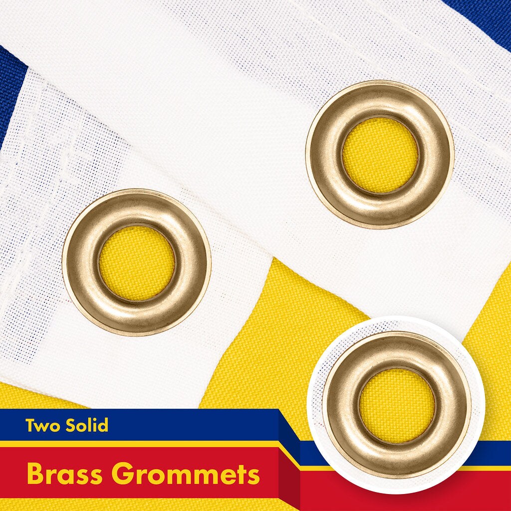 G128 Combo Pack: American USA Flag 3x5 Ft & Romania Flag 3x5 Ft, Both Printed 150D Polyester, Indoor/Outdoor, Brass Grommets