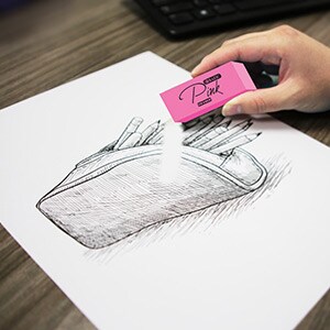 BAZIC Pink Bevel Eraser (24/Pack)