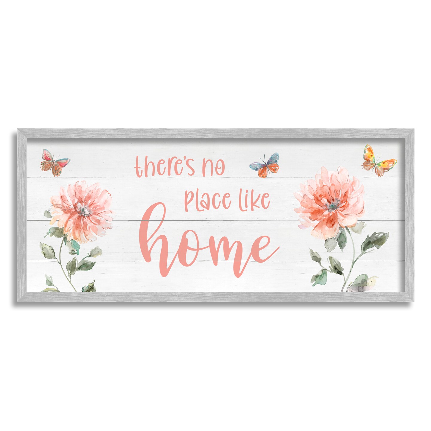 Stupell Industries Floral Pink Home Phrase Black Framed Giclee Art ...